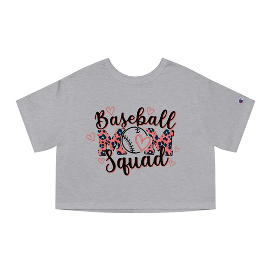 Baseball Mom Leopard Cropped T-Shirt