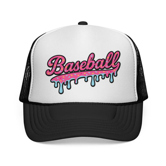 Baseball Ice Cream Drip Trucker Hat