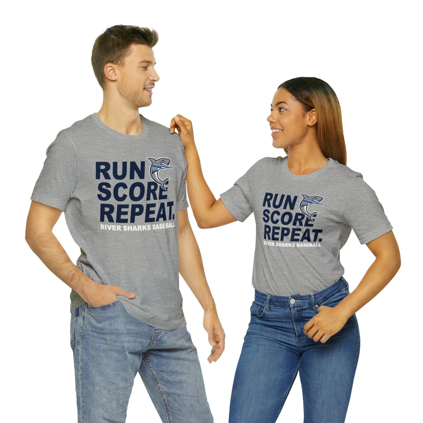 River Sharks "Run, Score, Repeat" Adult Tee