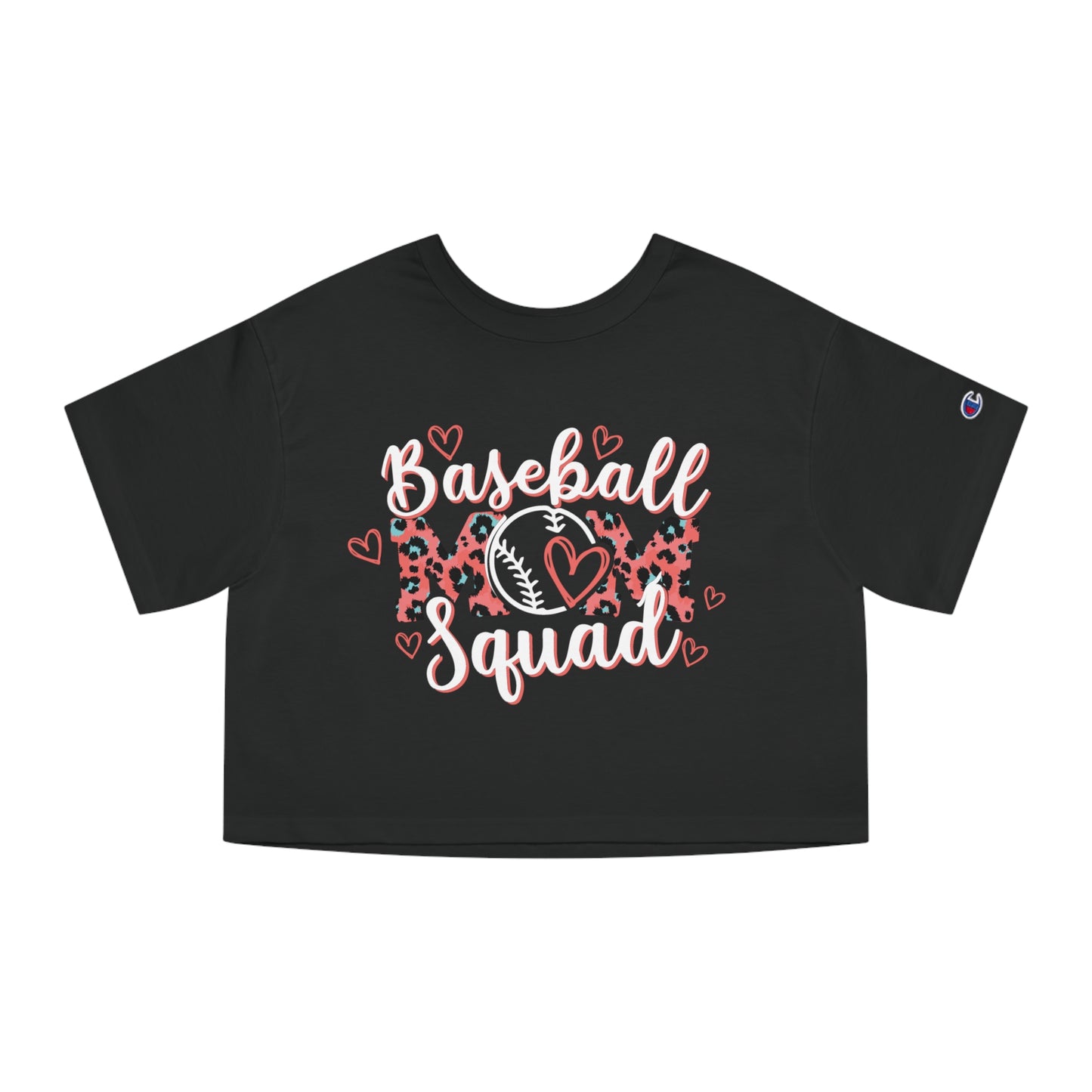 Baseball Mom Leopard Cropped T-Shirt