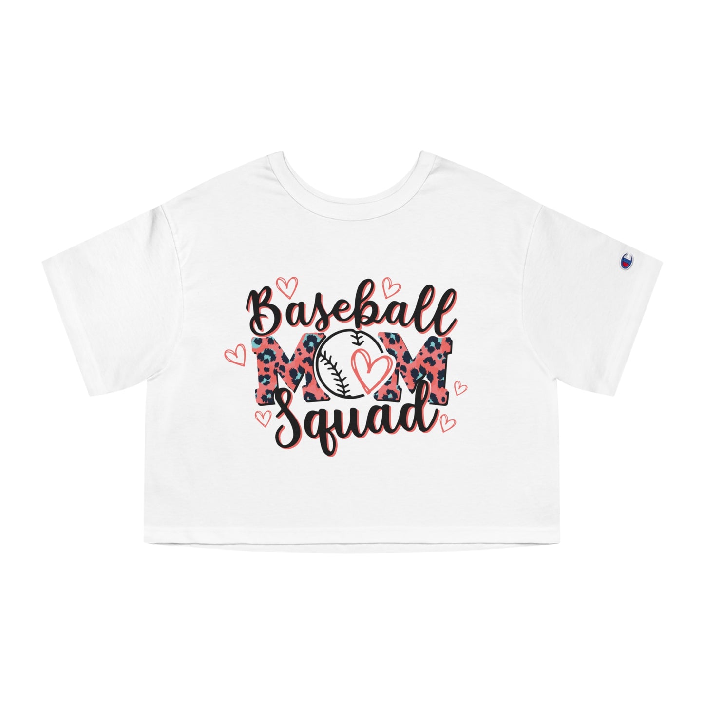 Baseball Mom Leopard Cropped T-Shirt